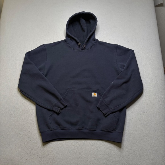 Carhartt Other - Carhartt Hoodie Mens Large Dark Blue Original Fit Logo Sleeve Graphic Y2K K121